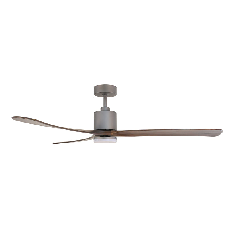 FORNO VOCE Curva 72” Titanium Body & Black Walnut Wood Blade Voice Activated Smart Ceiling Fan - CF01672-TTR