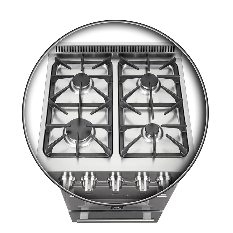 Forno 24″ Breno Gas Range with 4 Sealed Burners - FFSGS6272-24
