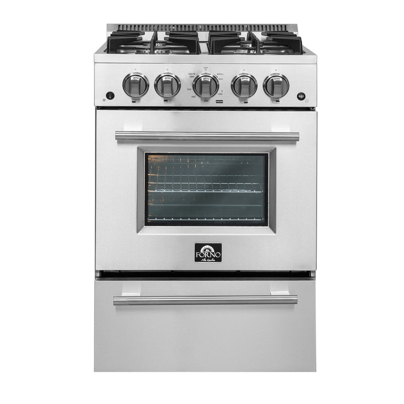 Forno 24″ Breno Gas Range with 4 Sealed Burners - FFSGS6272-24