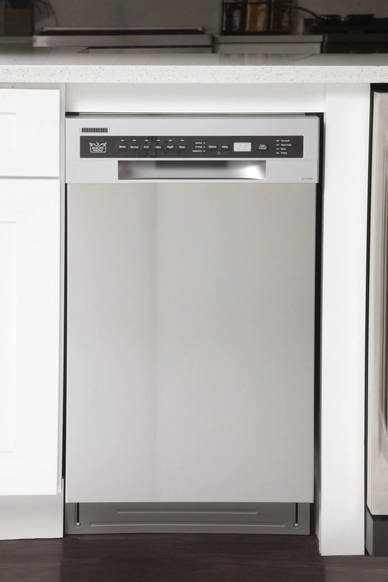 Kucht 18 in. Stainless Steel Front Control Smart Built-In Tall Tub Dishwasher 120-volt with Stainless Steel Tub K7740D
