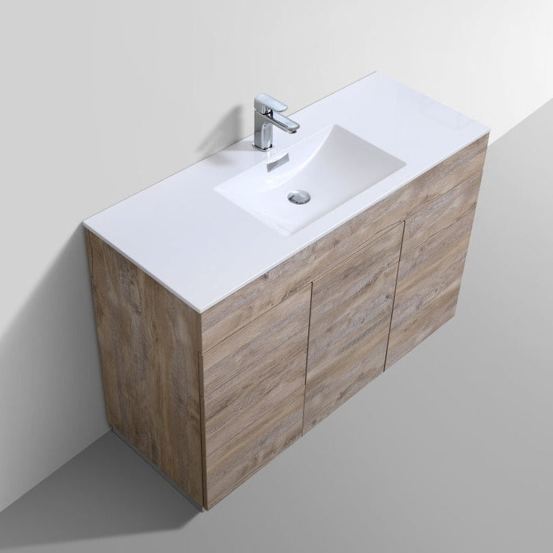 KubeBath Milano 48" Single Sink Nature Wood Modern Bathroom Vanity KFM48S-NW