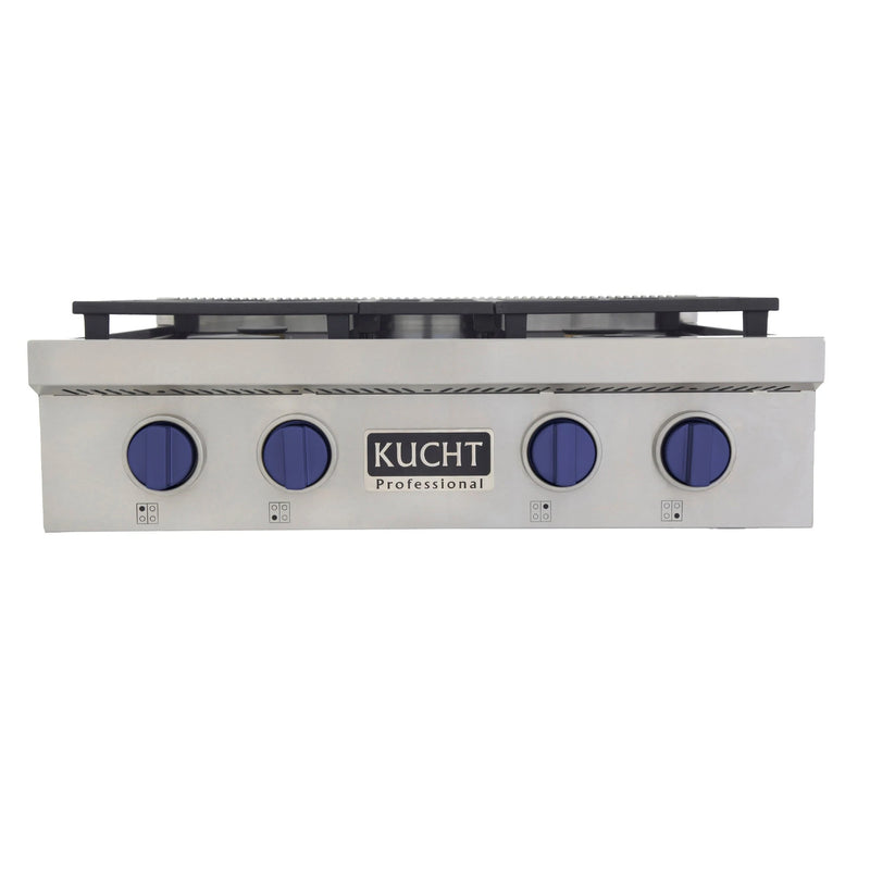 Kucht 30 in. Professional 4 Burner Gas Stovetop in Stainless Steel KFX309T