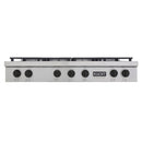 Kucht 48 in. Professional 6 Burner Gas Stovetop in Stainless Steel and Accents KFX489T