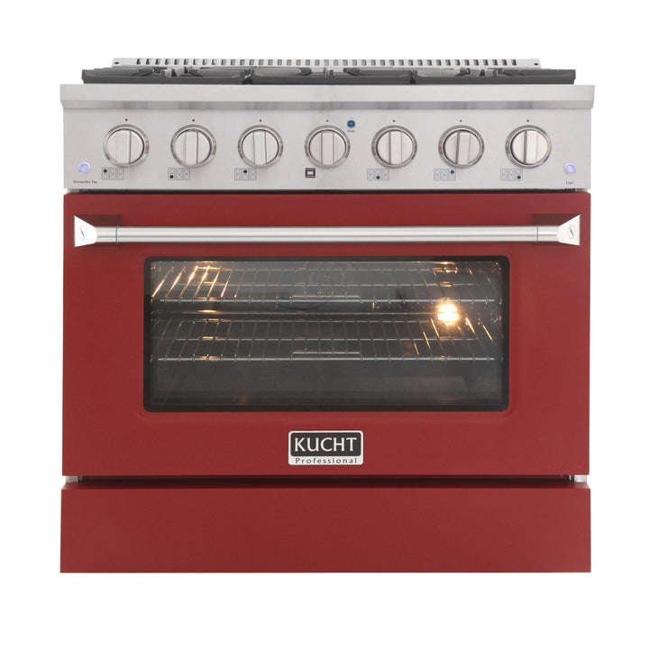 Kucht 36 in. 5.2 cu. ft. Professional All Gas Range in Stainless Steel with Color Options KNG361