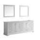 Lexora Dukes 84" White Double Vanity, no Top and 34" Mirrors LD342284DA00M34