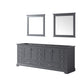 Lexora Dukes 84" Dark Grey Double Vanity, no Top and 34" Mirrors LD342284DB00M34
