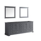 Lexora Dukes 84" Dark Grey Double Vanity, no Top and 34" Mirrors LD342284DB00M34