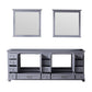 Lexora Dukes 84" Dark Grey Double Vanity, no Top and 34" Mirrors LD342284DB00M34