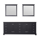 Lexora Dukes 84" Espresso Double Vanity, no Top and 34" Mirrors LD342284DG00M34