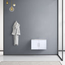 Lexora Geneva 30" Glossy White Single Vanity, White Carrara Marble Top, White Square Sink and no Mirror LG192230DMDS000