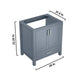 Lexora Jacques 30" Dark Grey Single Vanity, no Top and 28" Mirror LJ342230SB00M28