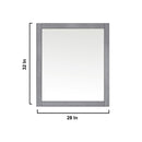 Lexora Jacques 30" Distressed Grey Single Vanity, no Top and 28" Mirror LJ342230SD00M28