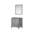 Lexora Jacques 30" Distressed Grey Single Vanity, no Top and 28" Mirror LJ342230SD00M28