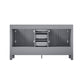 Lexora Jacques 60" Distressed Grey Double Vanity, no Top and 58" Mirror LJ342260DD00M58