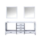 Lexora  Jacques 80" White Double Vanity, no Top and 30" Mirrors LJ342280DA00M30