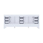 Lexora  Jacques 84" White Double Vanity, no Top and 34" Mirrors LJ342284DA00M34