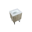 Lexora Lancy 24" Rustic Acacia Bathroom Vanity, White Quartz Top, and White Square Sink - LLC24SKSOS000