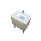 Lexora Lancy 30" Rustic Acacia Bathroom Vanity, White Quartz Top, White Square Sink, and Labaro Brushed Nickel Faucet Set LLC30SKSOS000FBN