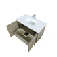Lexora Lancy 36" Rustic Acacia Bathroom Vanity, White Quartz Top, White Square Sink, and Labaro Rose Gold Faucet Set LLC36SKSOS000FRG