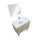 Lexora Lancy 36" Rustic Acacia Bathroom Vanity, White Quartz Top, White Square Sink, Labaro Rose Gold Faucet Set, and 28" Frameless Mirror LLC36SKSOSM28FRG