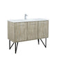 Lexora Lancy 48" Rustic Acacia Bathroom Vanity, White Quartz Top, White Square Sink, and Labaro Rose Gold Faucet Set LLC48SKSOS000FRG