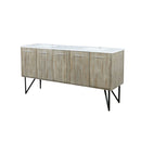 Lexora  Lancy 72" Rustic Acacia Double Bathroom Vanity, White Quartz Top, and White Square Sinks LLC72DKSOS000
