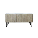 Lexora  Lancy 72" Rustic Acacia Double Bathroom Vanity, White Quartz Top, and White Square Sinks LLC72DKSOS000