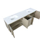 Lexora Lancy 80" Rustic Acacia Double Bathroom Vanity, White Quartz Top, and White Square Sinks LLC80DKSOS000