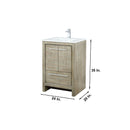 Lexora Lafarre 24" Rustic Acacia Bathroom Vanity, White Quartz Top, White Square Sink, and Balzani Gun Metal Faucet Set  LLF24SKSOS000FGM