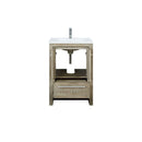 Lexora Lafarre 24" Rustic Acacia Bathroom Vanity, White Quartz Top, White Square Sink, and Balzani Gun Metal Faucet Set  LLF24SKSOS000FGM