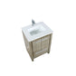 Lexora Lafarre 24" Rustic Acacia Bathroom Vanity, White Quartz Top, White Square Sink, and Labaro Rose Gold Faucet Set LLF24SKSOS000FRG