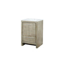 Lexora Lafarre 24" Rustic Acacia Bathroom Vanity, White Quartz Top, and White Square Sink LLF24SKSOS000