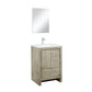 Lexora Lafarre 24" Rustic Acacia Bathroom Vanity, White Quartz Top, White Square Sink, Labaro Rose Gold Faucet Set, and 18" Frameless Mirror  LLF24SKSOSM18FRG