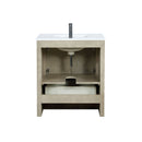 Lexora Lafarre 30" Rustic Acacia Bathroom Vanity, White Quartz Top, White Square Sink, and Balzani Gun Metal Faucet Set LLF30SKSOS000FGM