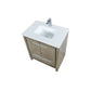 Lexora Lafarre 30" Rustic Acacia Bathroom Vanity, White Quartz Top, White Square Sink, and Balzani Gun Metal Faucet Set LLF30SKSOS000FGM