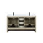 Lexora Lafarre 60" Rustic Acacia Double Bathroom Vanity, White Quartz Top, White Square Sinks, and Labaro Brushed Nickel Faucet Set LLF60DKSOD000FBN