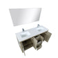 Lexora Lafarre 60" Rustic Acacia Double Bathroom Vanity, White Quartz Top, White Square Sinks, Balzani Gun Metal Faucet Set, and 55" Frameless Mirror LLF60DKSODM55FGM