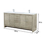 Lexora Lafarre 72" Rustic Acacia Double Bathroom Vanity, White Quartz Top, White Square Sinks, and Labaro Rose Gold Faucet Set LLF72DKSOD000FRG