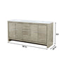 Lexora Lafarre 72" Rustic Acacia Double Bathroom Vanity, White Quartz Top, White Square Sinks, and 70" Frameless Mirror LLF72DKSODM70