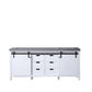 Lexora  Marsyas 80" White Double Vanity, Grey Quartz Top, White Square Sinks and no Mirror LM342280DAAS000