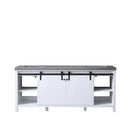 Lexora  Marsyas 80" White Double Vanity, Grey Quartz Top, White Square Sinks and no Mirror LM342280DAAS000