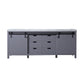 Lexora  Marsyas 84" Dark Grey Double Vanity, White Carrara Marble Top, White Square Sinks and no Mirror LM342284DBBS000