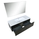 Lexora Sant 48" Iron Charcoal Bathroom Vanity, Acrylic Composite Top with Integrated Sink, and 43" Frameless Mirror LS48SRAISM43