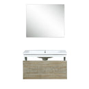 Lexora Scopi 30" Rustic Acacia Bathroom Vanity, Acrylic Composite Top with Integrated Sink, and 28" Frameless Mirror LSC30SRAOSM28