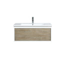 Lexora Scopi 36" Rustic Acacia Bathroom Vanity, Acrylic Composite Top with Integrated Sink, and Labaro Rose Gold Faucet Set LSC36SRAOS000FRG