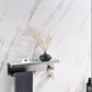 Lexora Bagno Bianca Stainless Steel White Glass Shelf w/ Towel Bar & Robe Hook - Gun Metal LSTR18152GMWG