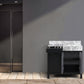 Lexora Zilara 36" Black and Grey Vanity, Castle Grey Marble Top, and White Square Sink - LZ342236SLIS000