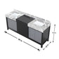 Lexora Zilara 80" Black and Grey Double Vanity, Castle Grey Marble Tops, White Square Sinks, and Balzani Gun Metal Faucet Set - LZ342280DLISFBG