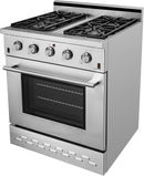 NXR 30" Propane Gas Range & RH3001 Under Cabinet Hood Bundle, Stainless Steel SC3055LPRHBD