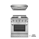 NXR 30" Propane Gas Range & Under Cabinet Hood Bundle, Stainless Steel SC3055LPEHBD